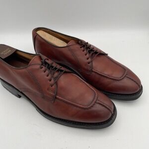 Allen Edmonds Dellwood Size 9 Chili Brown Leather‎ Split Toe Men Dress Shoes